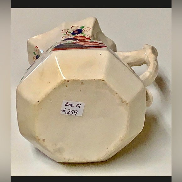 Tree Trunk Handle Gaudy Welsh Forget Me Not Pattern Mason Style Jug Pitcher - Picture 9 of 11